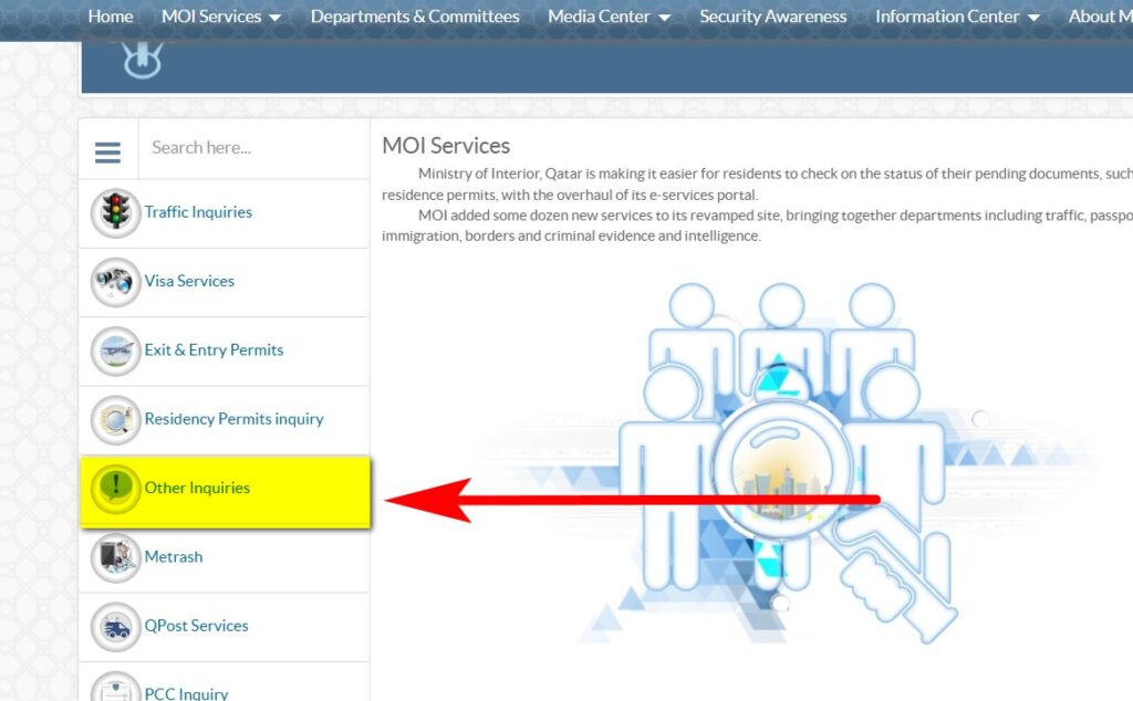 MOI Qatar ID Check - Other inquiries
